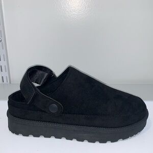 BLACK CLOG FUR SANDALS